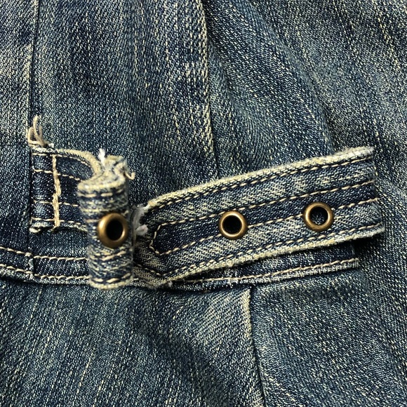 Baccini Custom Painted Jean Jacket Skull Mouth Small Long Sleeve Open Denim - Picture 7 of 8